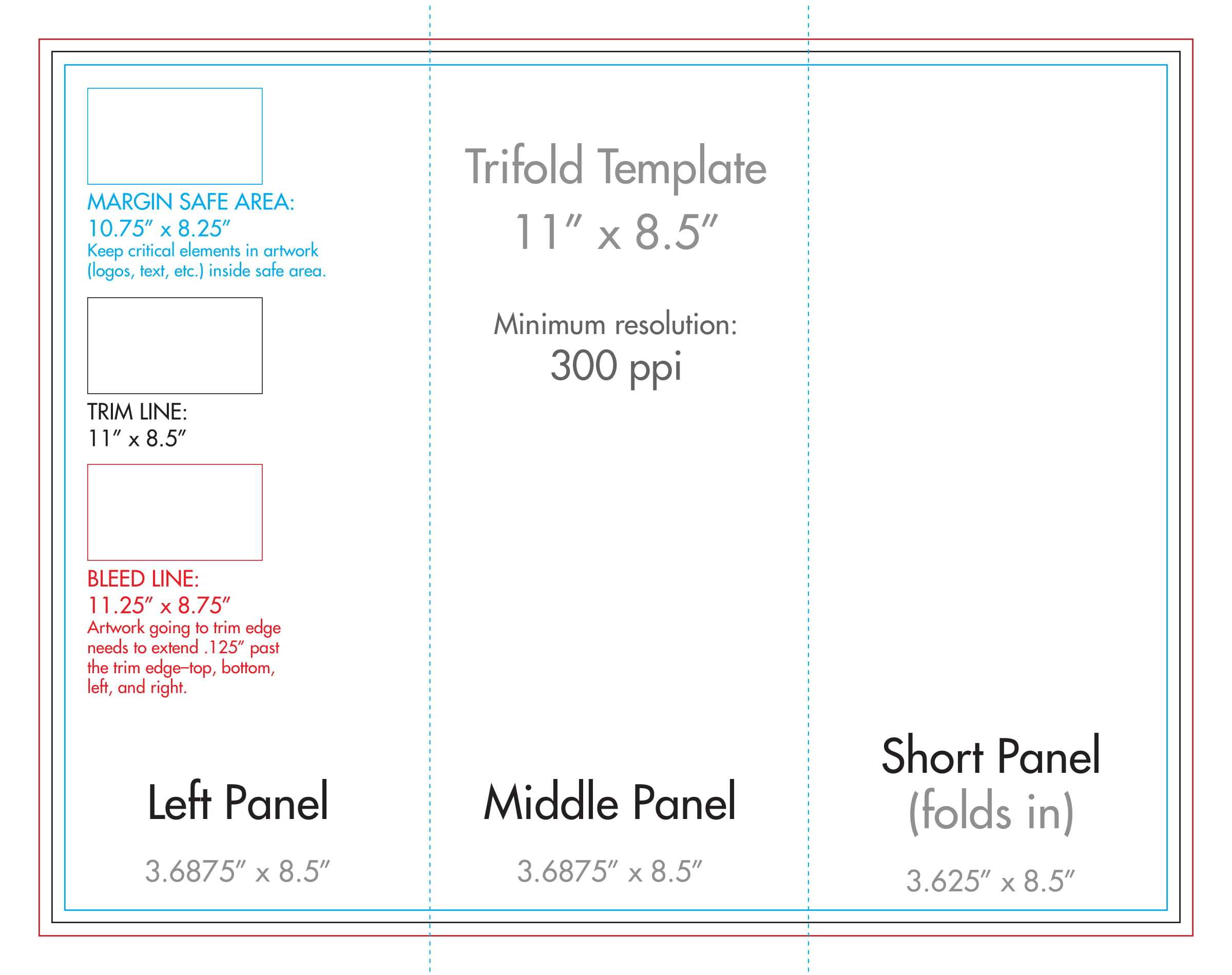 8.5" X 11" Tri Fold Brochure Template – U.s. Press Pertaining To 4 Panel Brochure Template