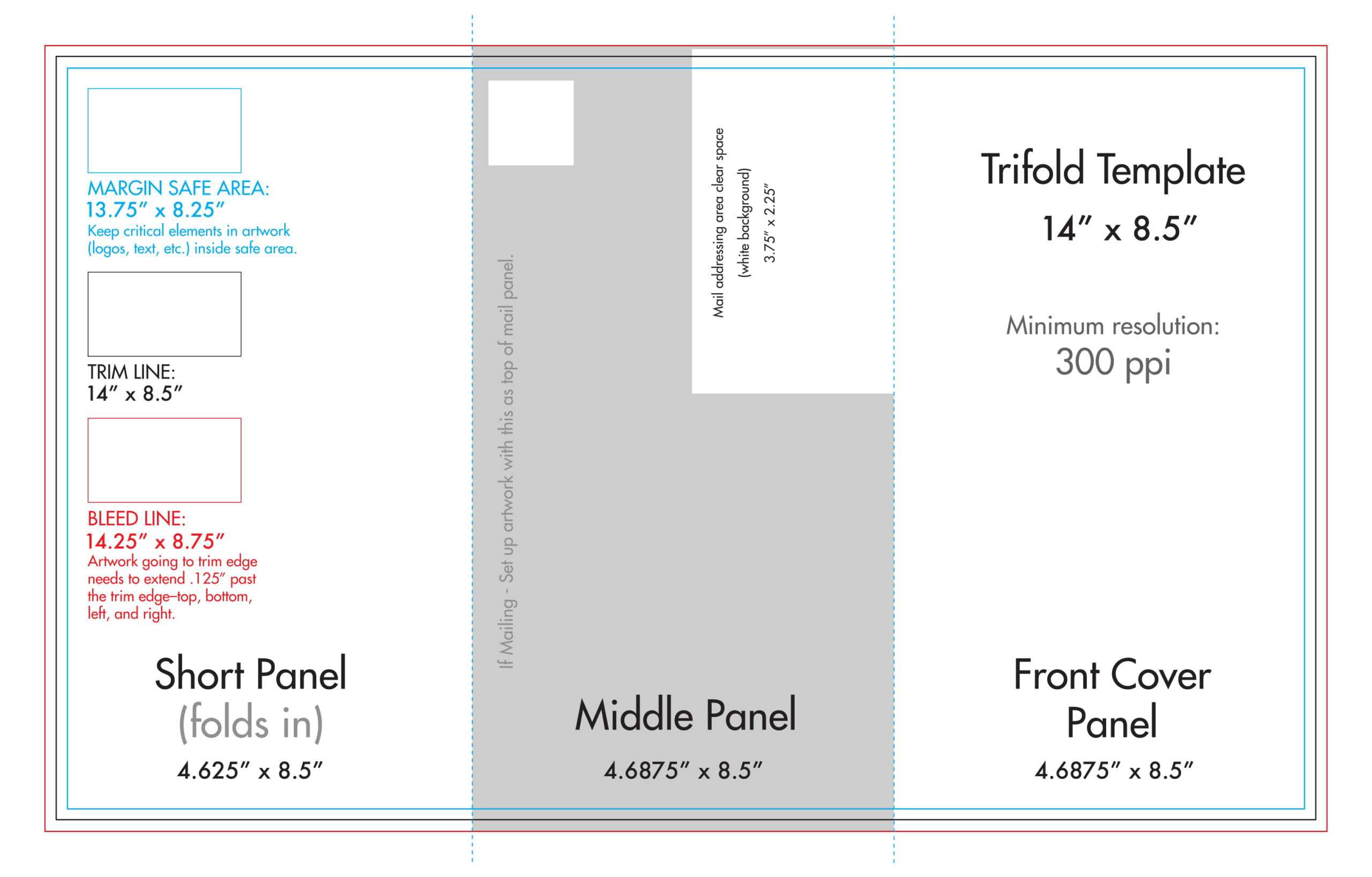 8.5" X 14" Tri Fold Brochure Template - U.s. Press Inside 6 Sided Brochure Template