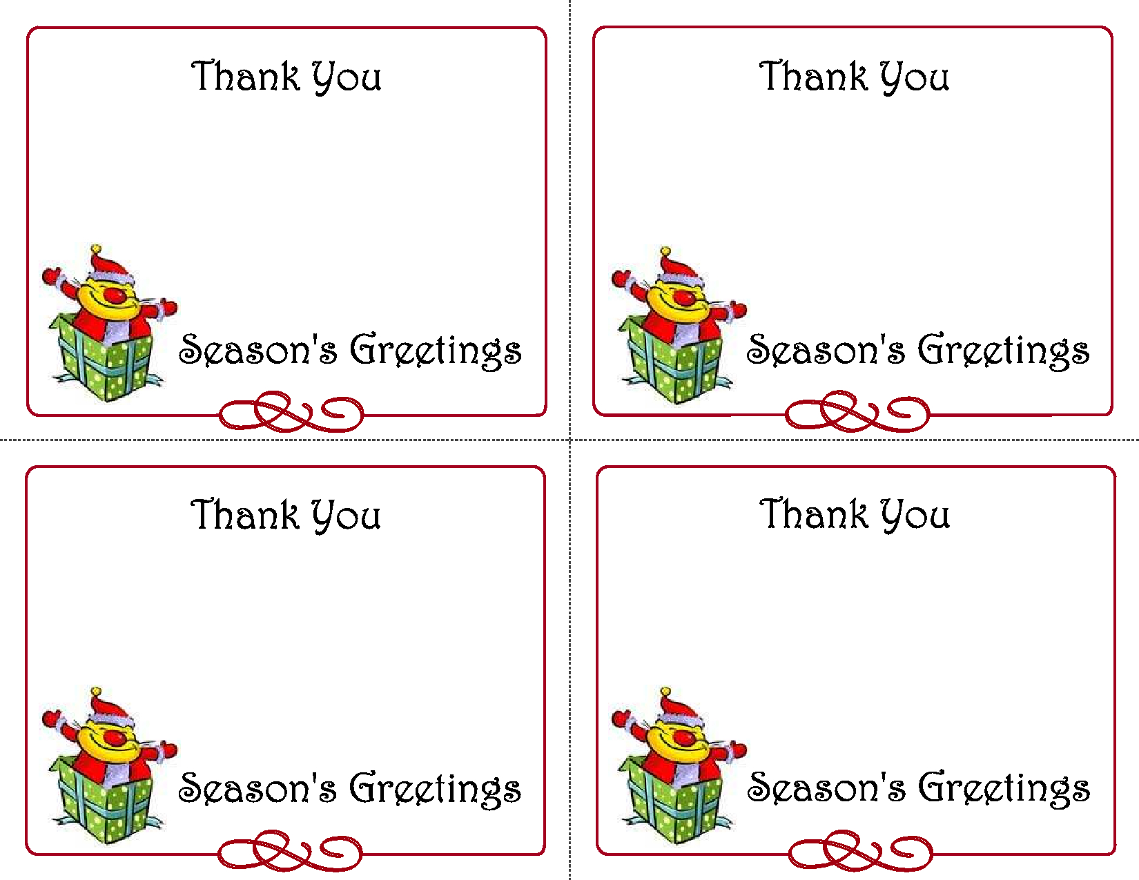 8 Best Images Of Printable Gift Cards – Printable Teacher Pertaining To Christmas Thank You Card Templates Free