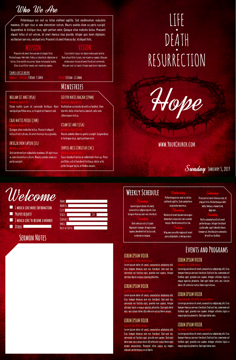 8 Free Church Bulletin Templates Within Free Church Brochure Templates For Microsoft Word