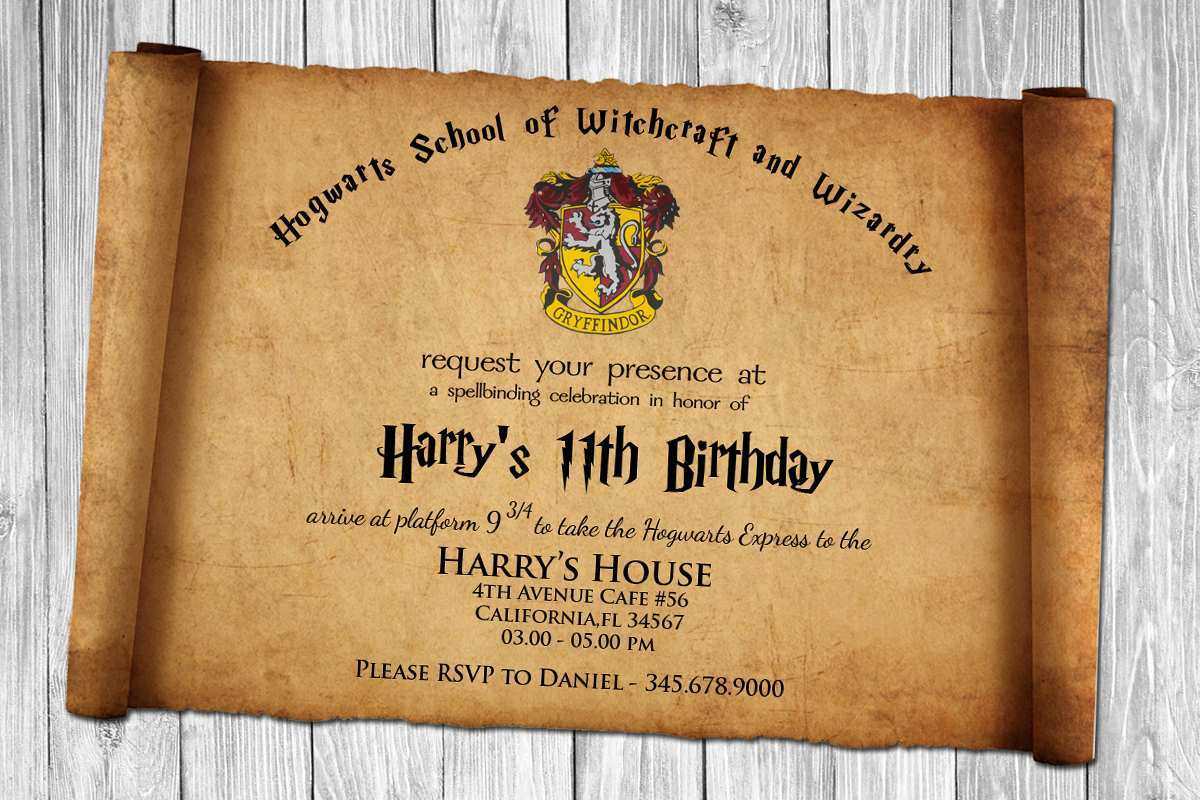 85 Visiting Free Harry Potter Birthday Invitation Template Pertaining To Harry Potter Certificate Template
