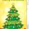 A Christmas Card Template With A Green Christmas Tree Stock With 3D Christmas Tree Card Template