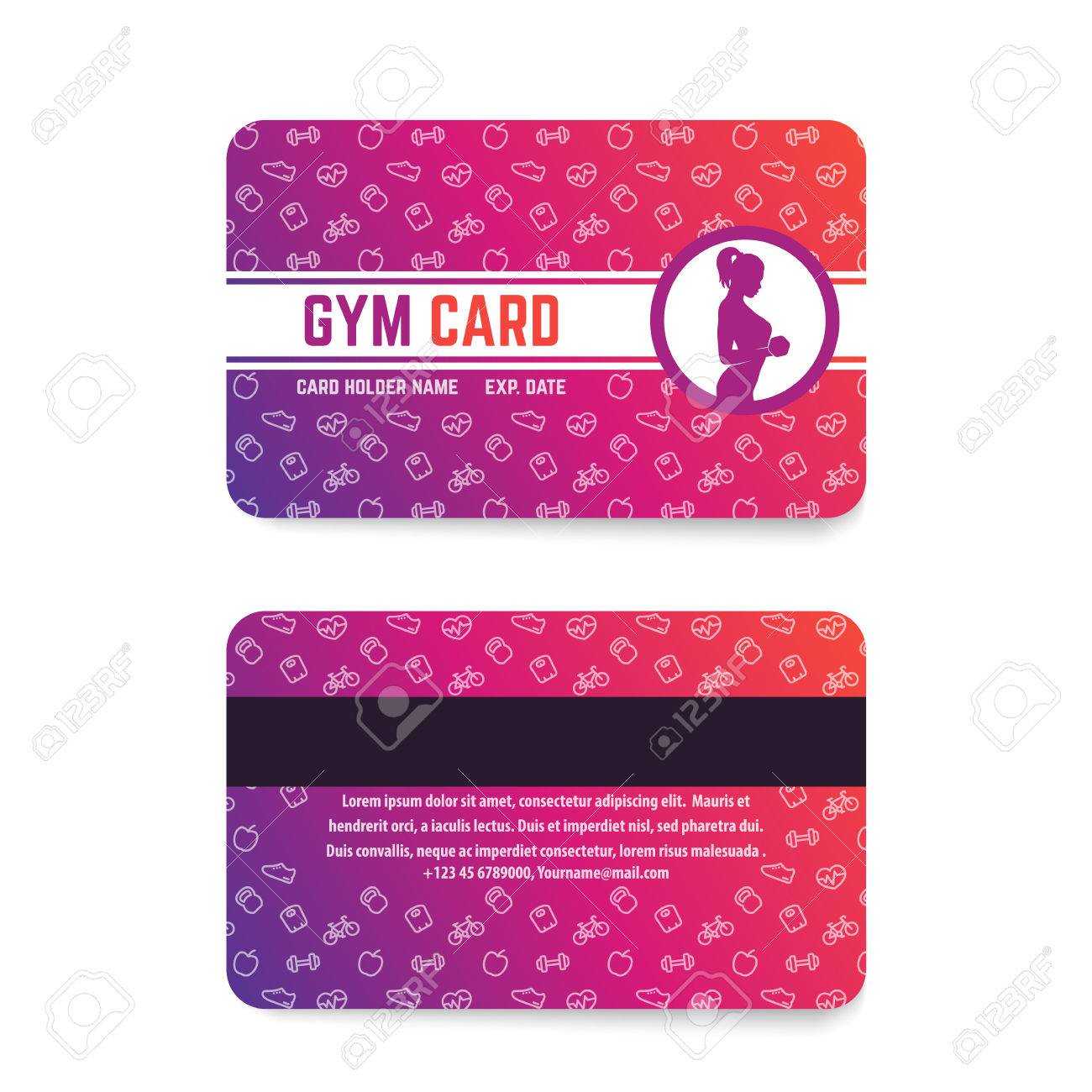 A Fitness Club Or Gym Card Template. For Gym Membership Card Template