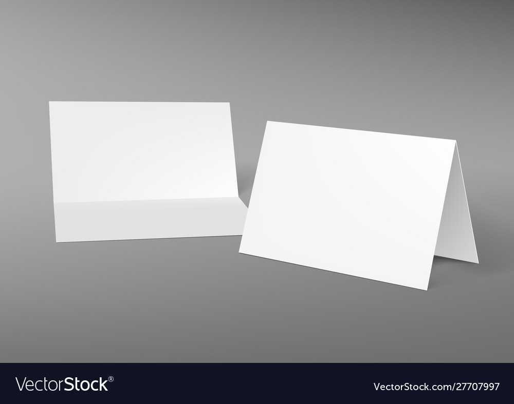 A5 Or A4 Half Fold Horizontal Blank White Brochure Regarding Half Fold Card Template