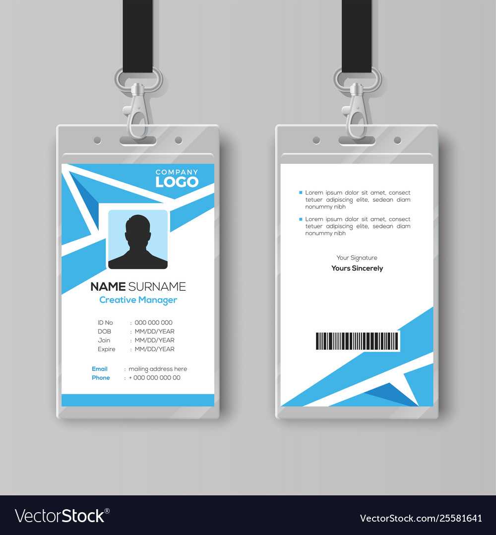 Abstract Blue Id Card Design Template Pertaining To Id Card Template Ai