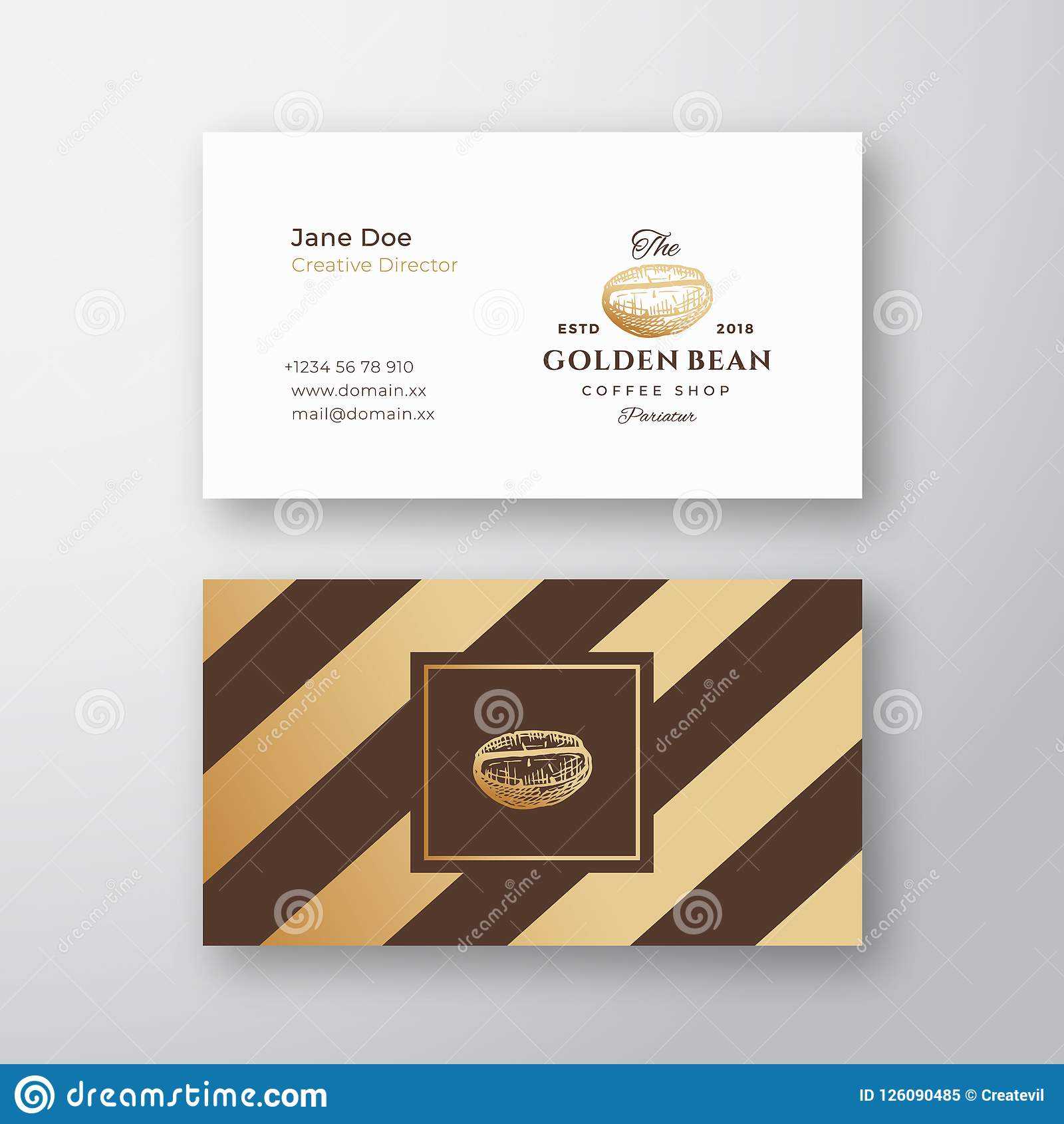 Abstract Elegant Vector Coffee Logo And Business Card Regarding Coffee Business Card Template Free
