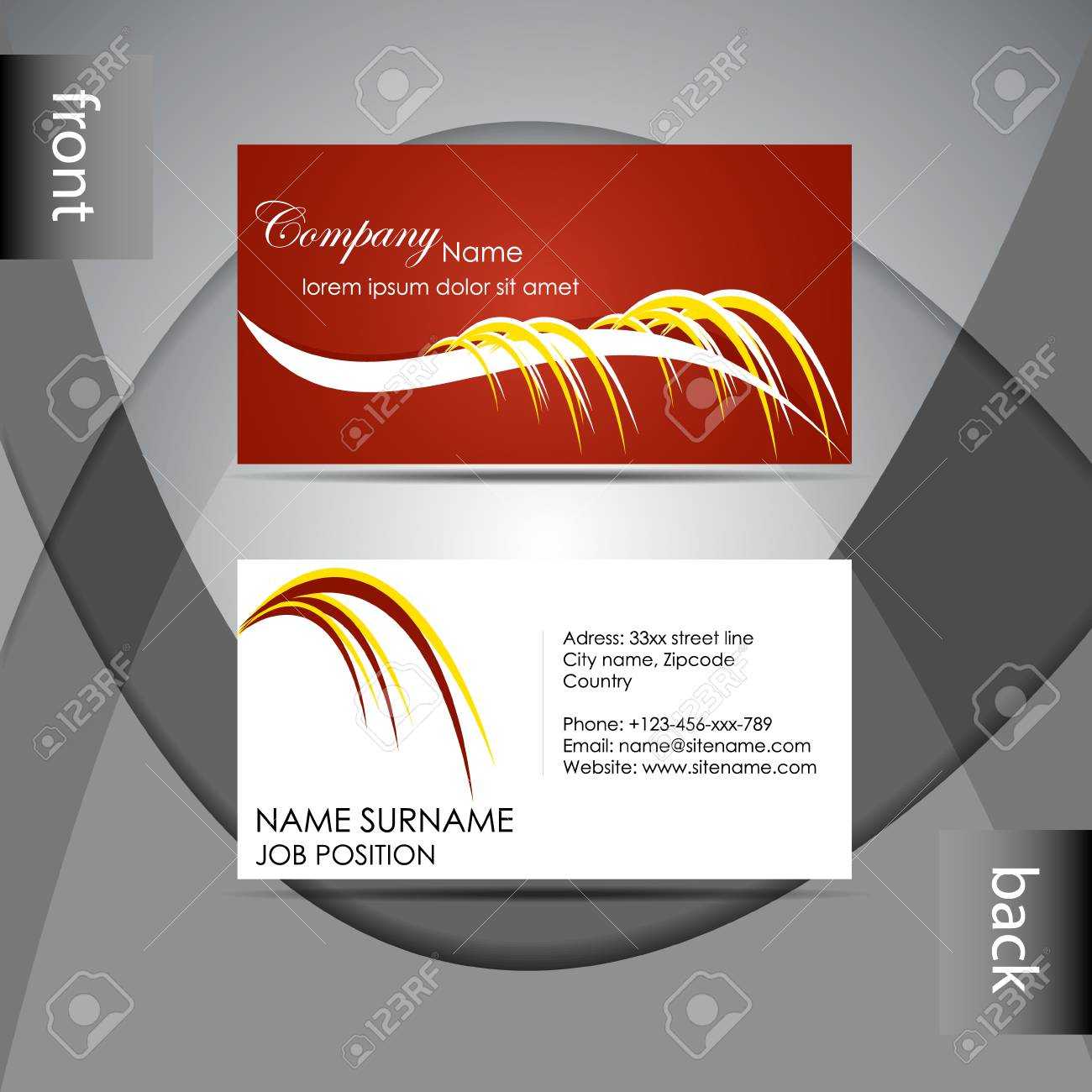 Abstract Professional Business Card Template Or Visiting Card.. Within Professional Name Card Template