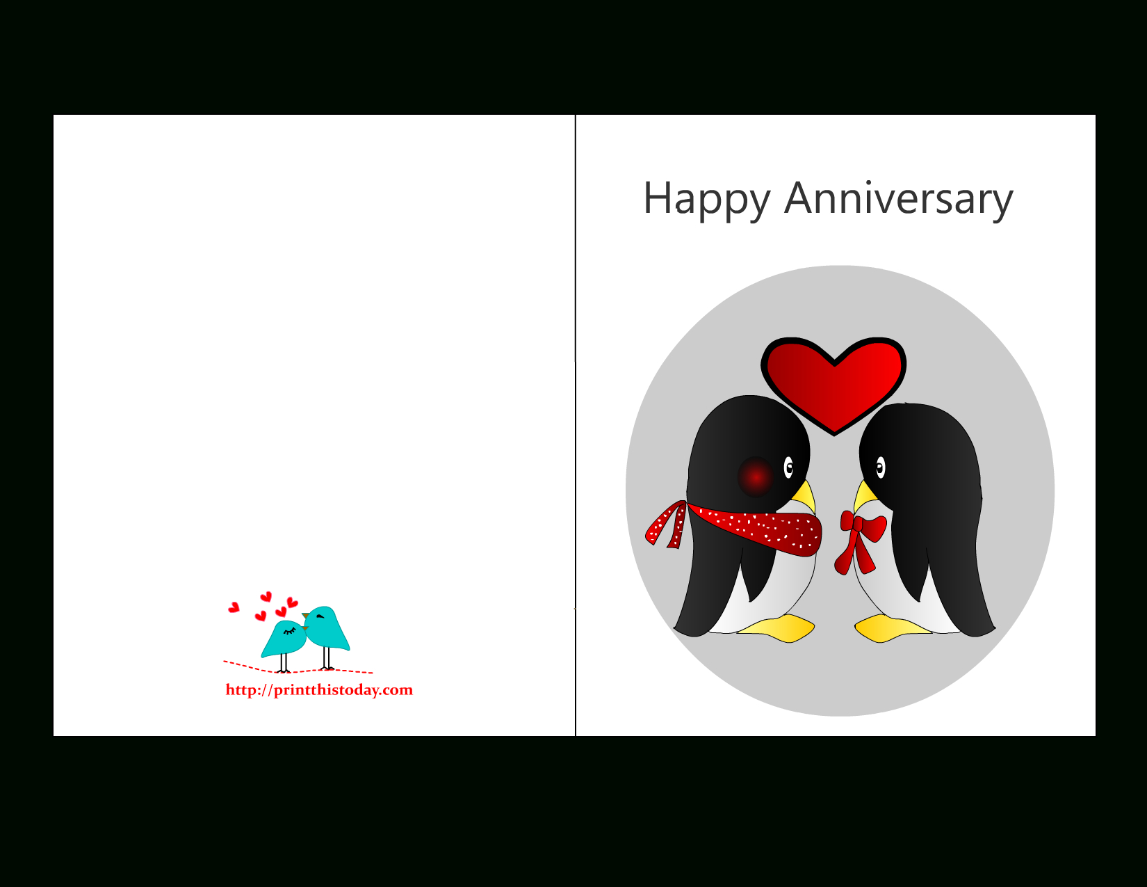 Accomplished Printable Anniversary Cards Free Online For Anniversary Card Template Word