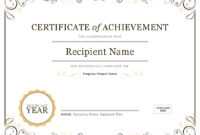 Achievement Award Certificate Template - Dalep.midnightpig.co for Certificate Of Achievement Template Word