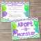 Adopt A Monster Certificate And Sign Set 2 | Dandelion Avenue With Regard To Toy Adoption Certificate Template