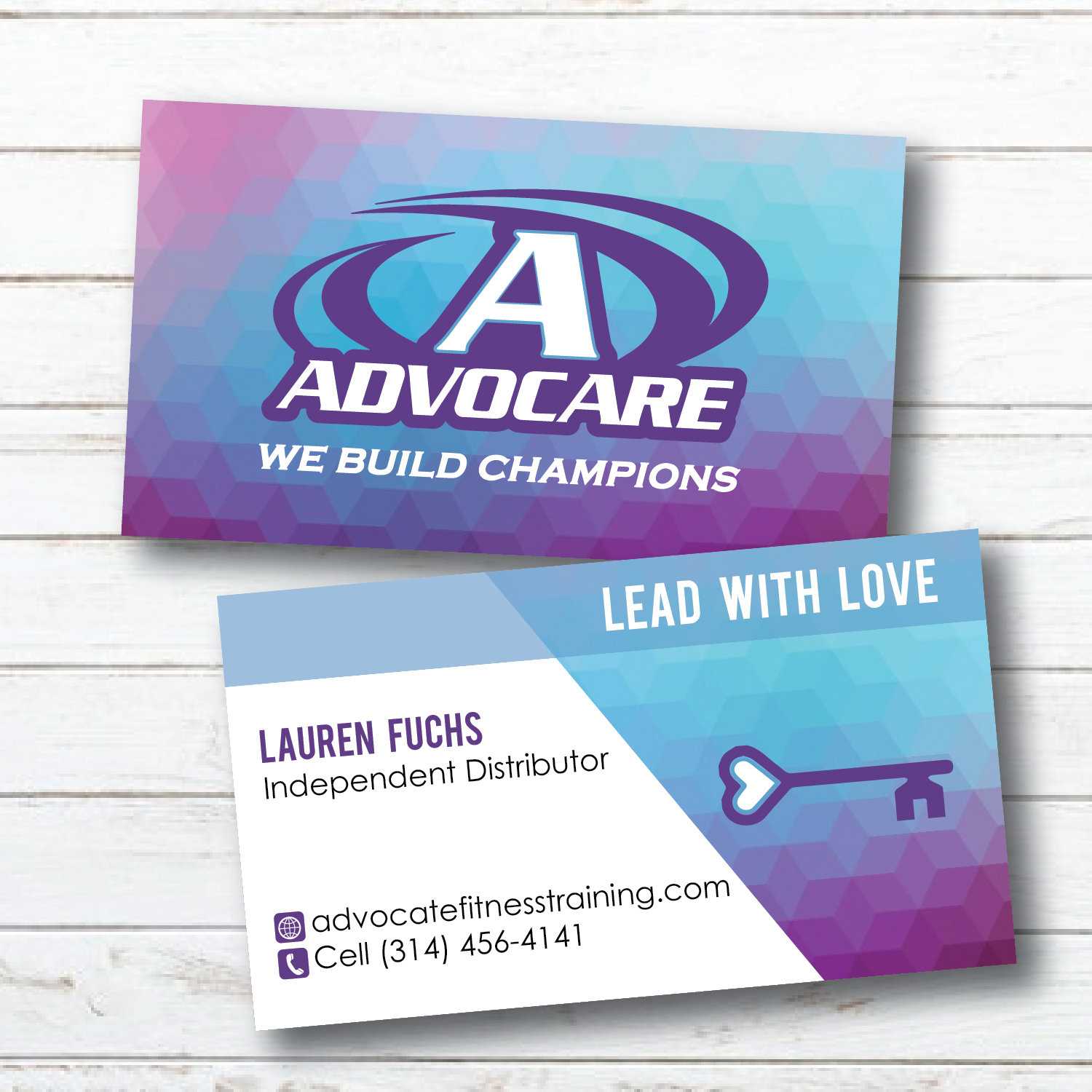 Advocare Business Card | Geometric | Purple Blue | Lead With Love | Digital  File Only | Read Description Before Buying Inside Advocare Business Card Template