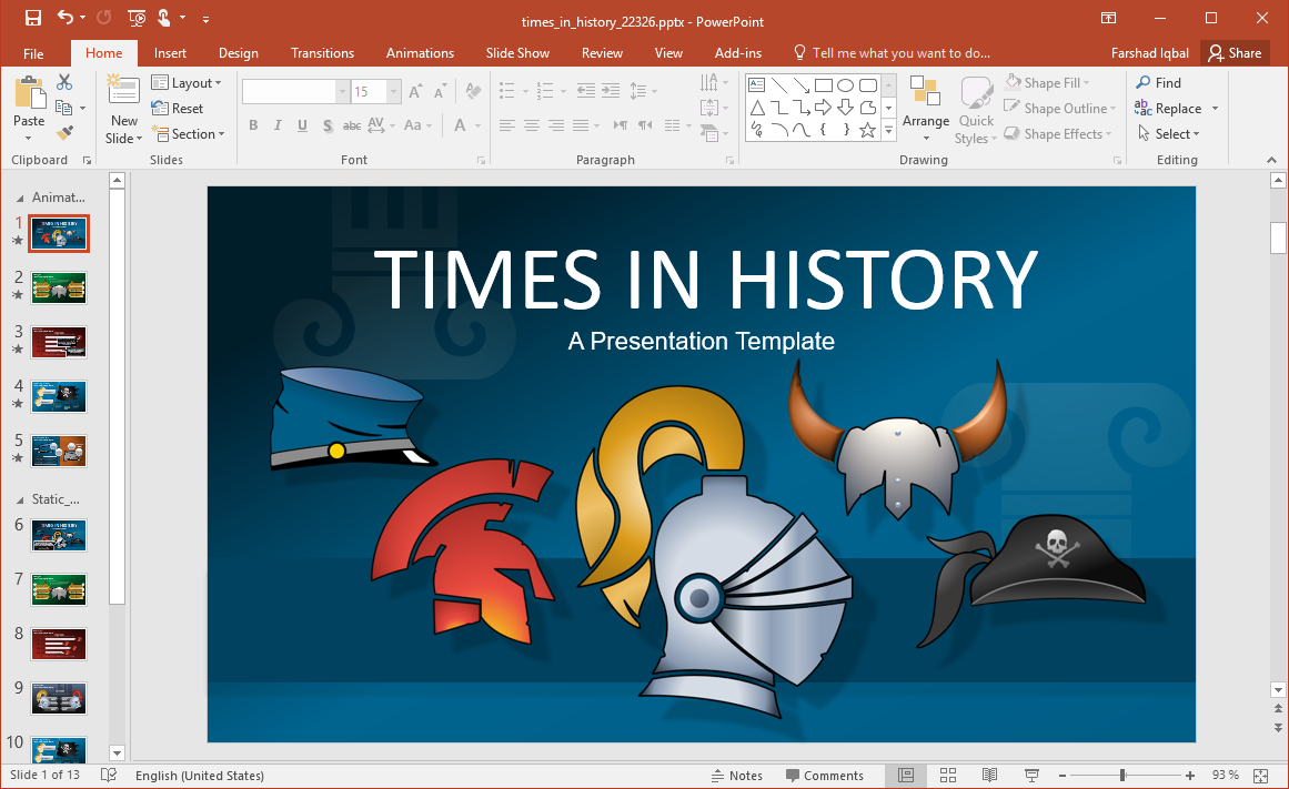Animated History Powerpoint Template With Powerpoint Replace Template