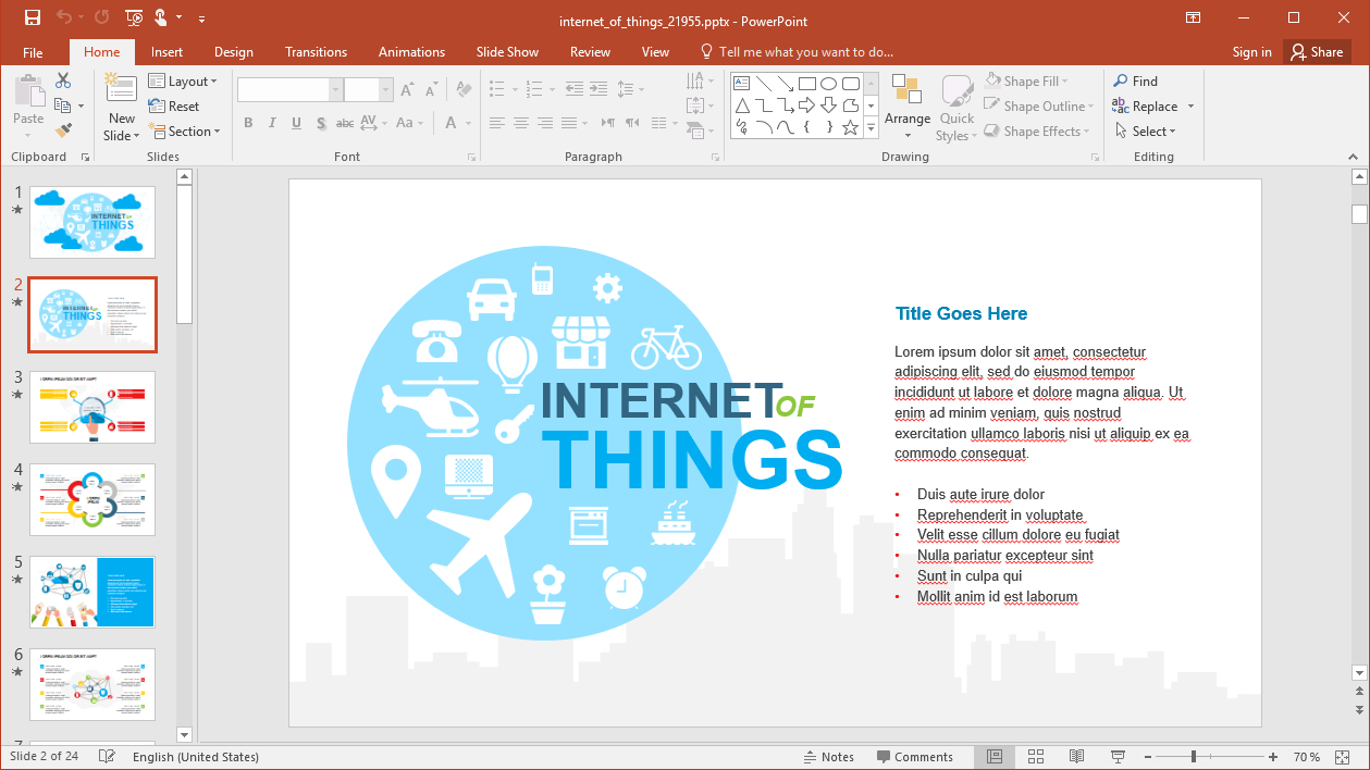 Animated Internet Of Things Template For Powerpoint Pertaining To What Is A Template In Powerpoint