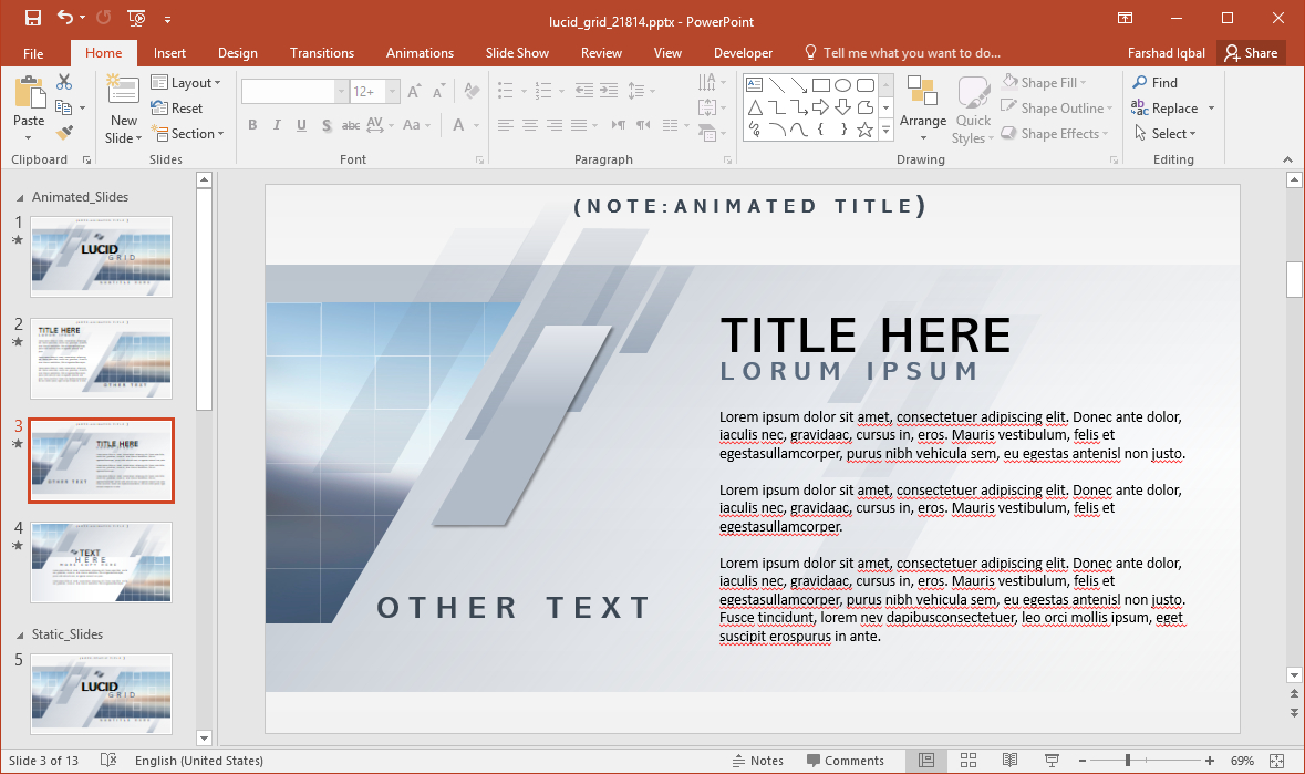 Animated Lucid Grid Powerpoint Template Inside Replace Powerpoint Template