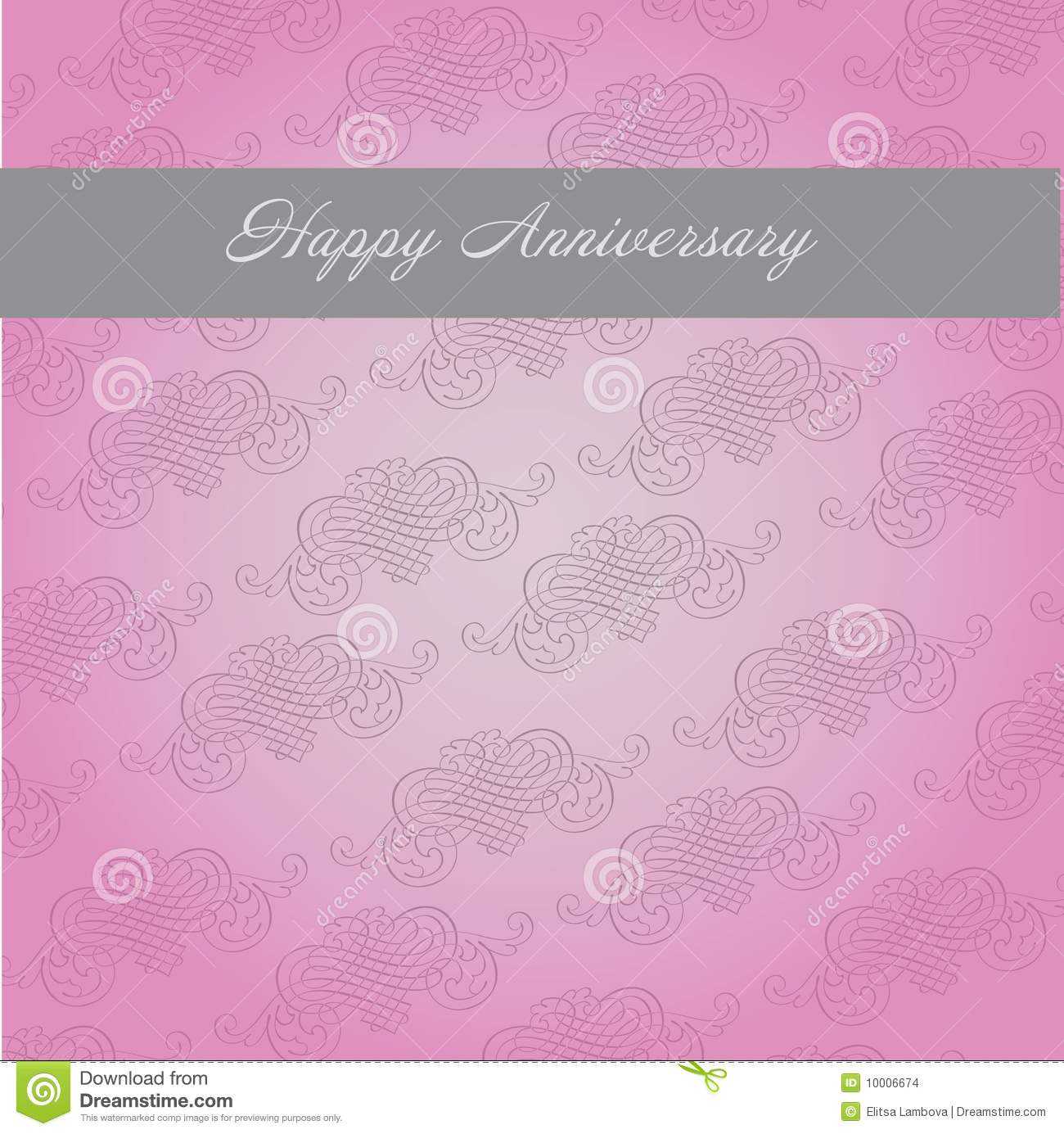 Anniversary Template Stock Vector. Illustration Of Greeting Within Template For Anniversary Card