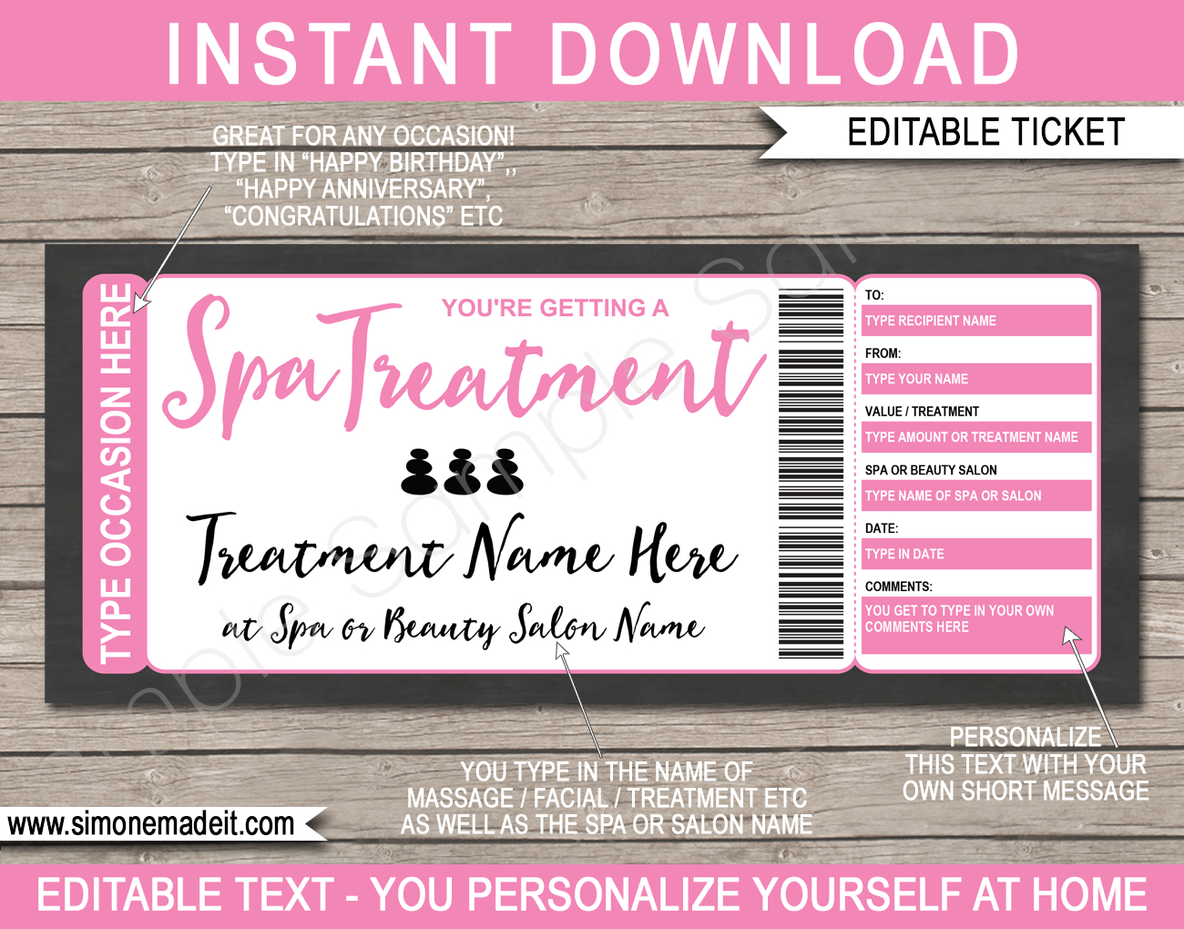 Any Occasion Spa Gift Vouchers – Colors Throughout Massage Gift Certificate Template Free Download