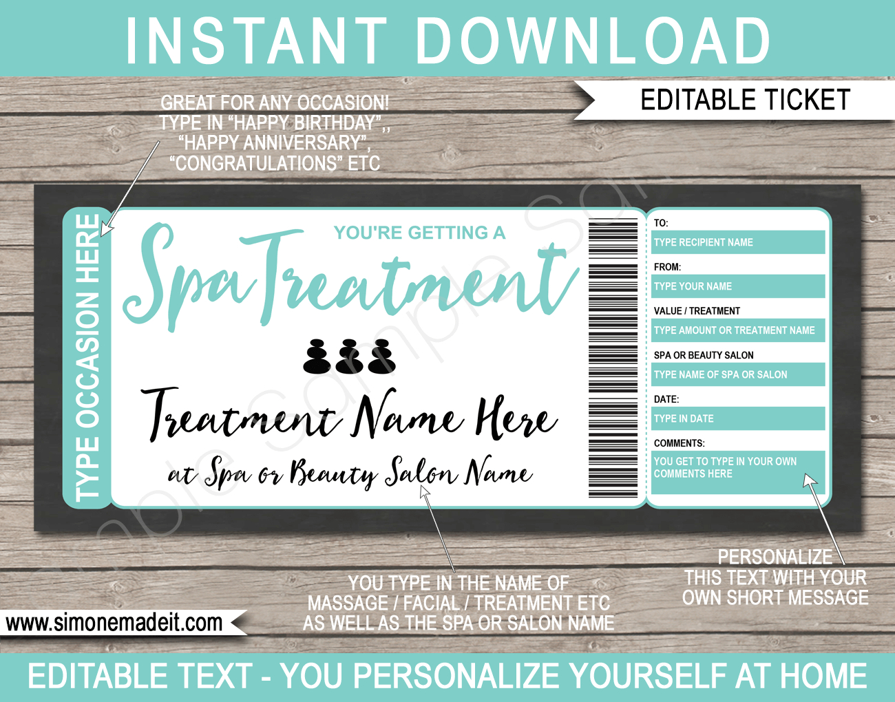 Any Occasion Spa Gift Vouchers – Colors With Massage Gift Certificate Template Free Printable