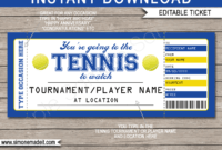 Any Occasion Tennis Gift Tickets for Tennis Gift Certificate Template