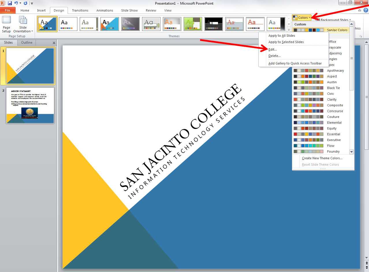 Applying And Modifying Themes In Powerpoint 2010 Within How To Edit Powerpoint Template