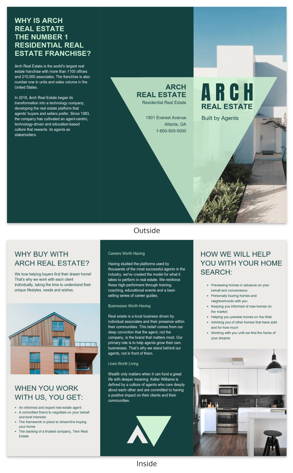 Arch Real Estate Tri Fold Brochure Template In Training Brochure Template