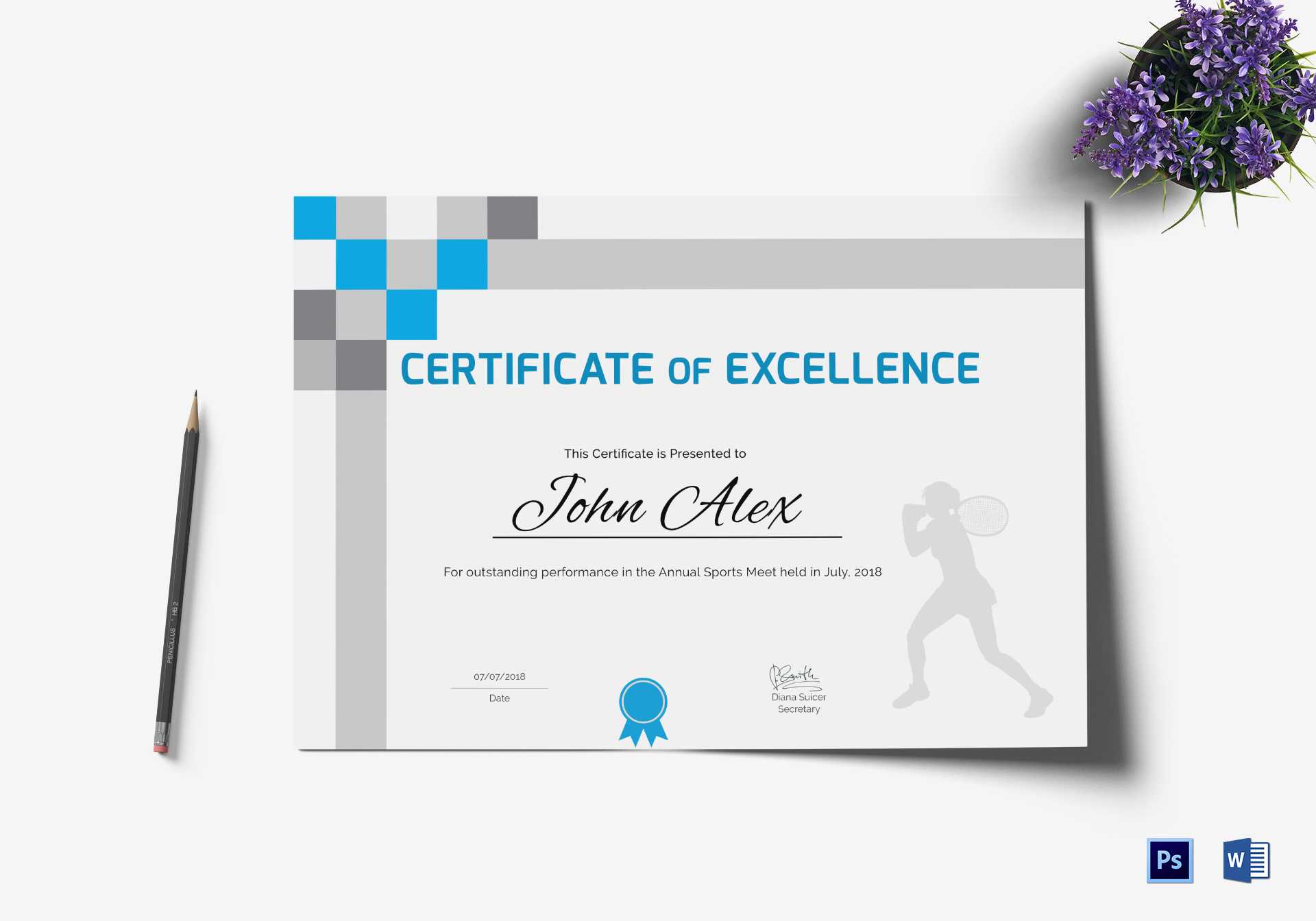 Athletic Excellence Certificate Template With Athletic Certificate Template