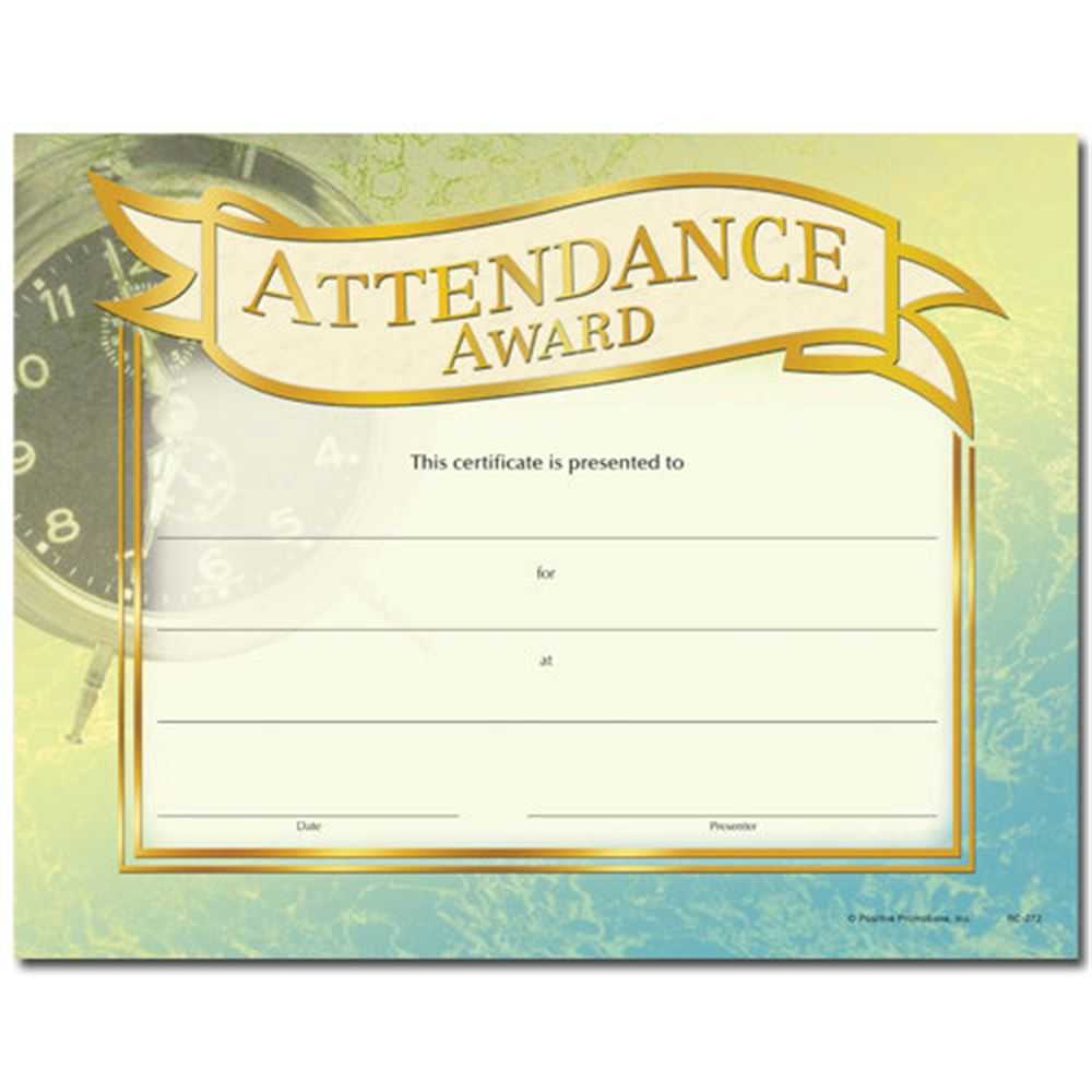 Attendance Award Gold Foil Stamped Certificates – Pack Of 25 Inside Perfect Attendance Certificate Template