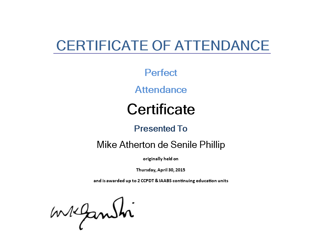 Attendance Certificate Sample | Templates At Pertaining To Attendance Certificate Template Word