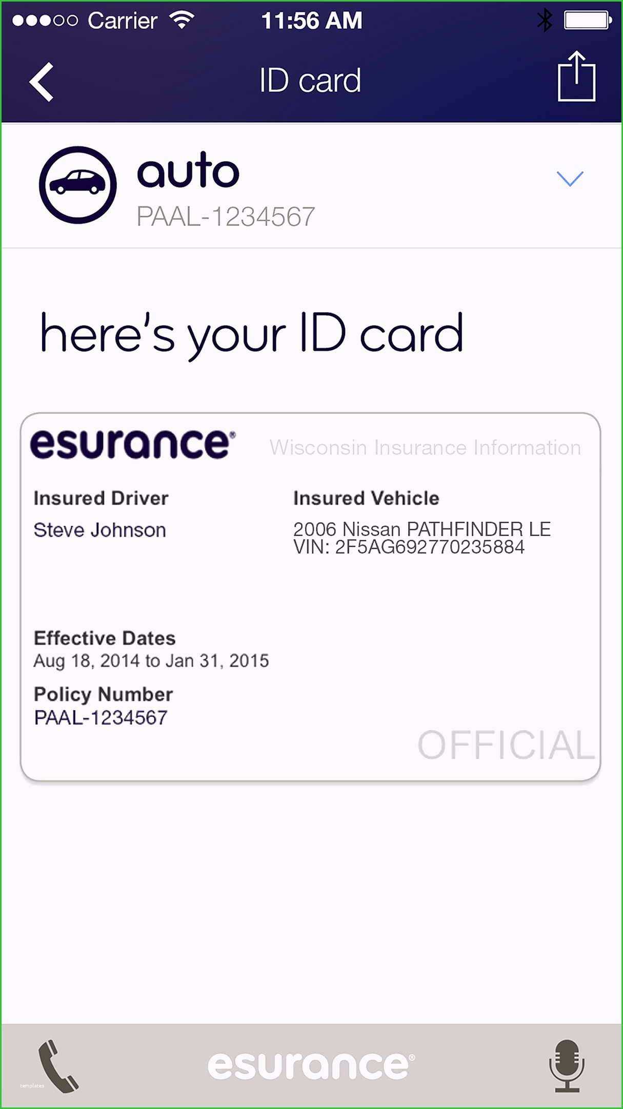 Auto Insurance Card Template – Calep.midnightpig.co Throughout Auto Insurance Id Card Template