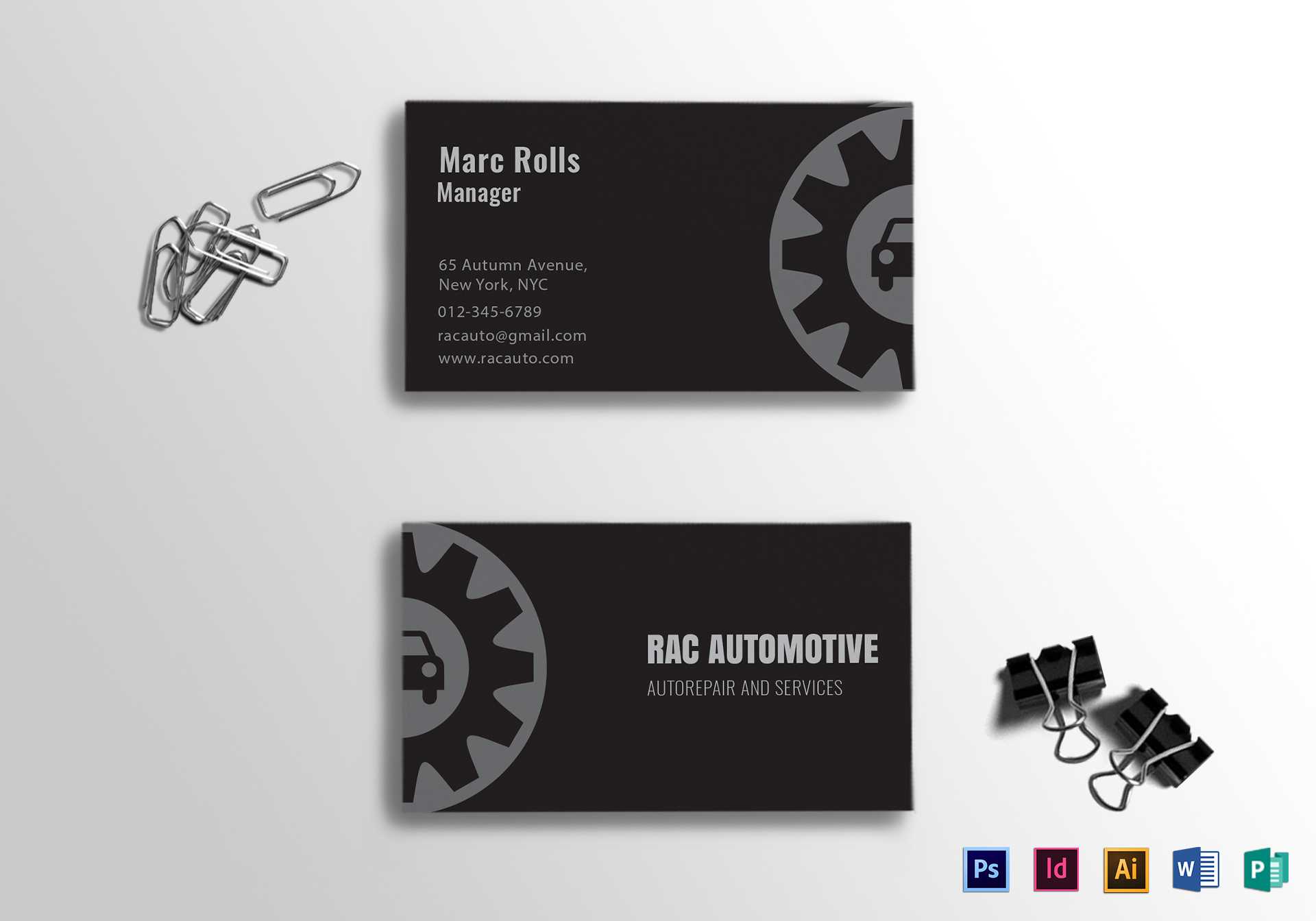 Automotive Business Card Template Throughout Automotive Business Card Templates