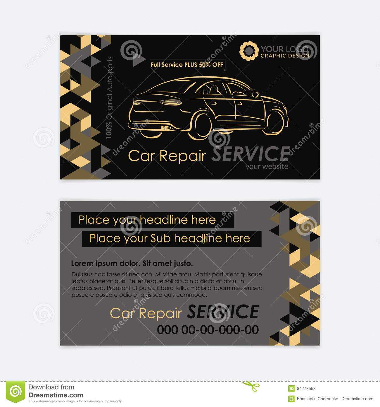 Automotive Service Business Card Template. Car Diagnostics For Transport Business Cards Templates Free