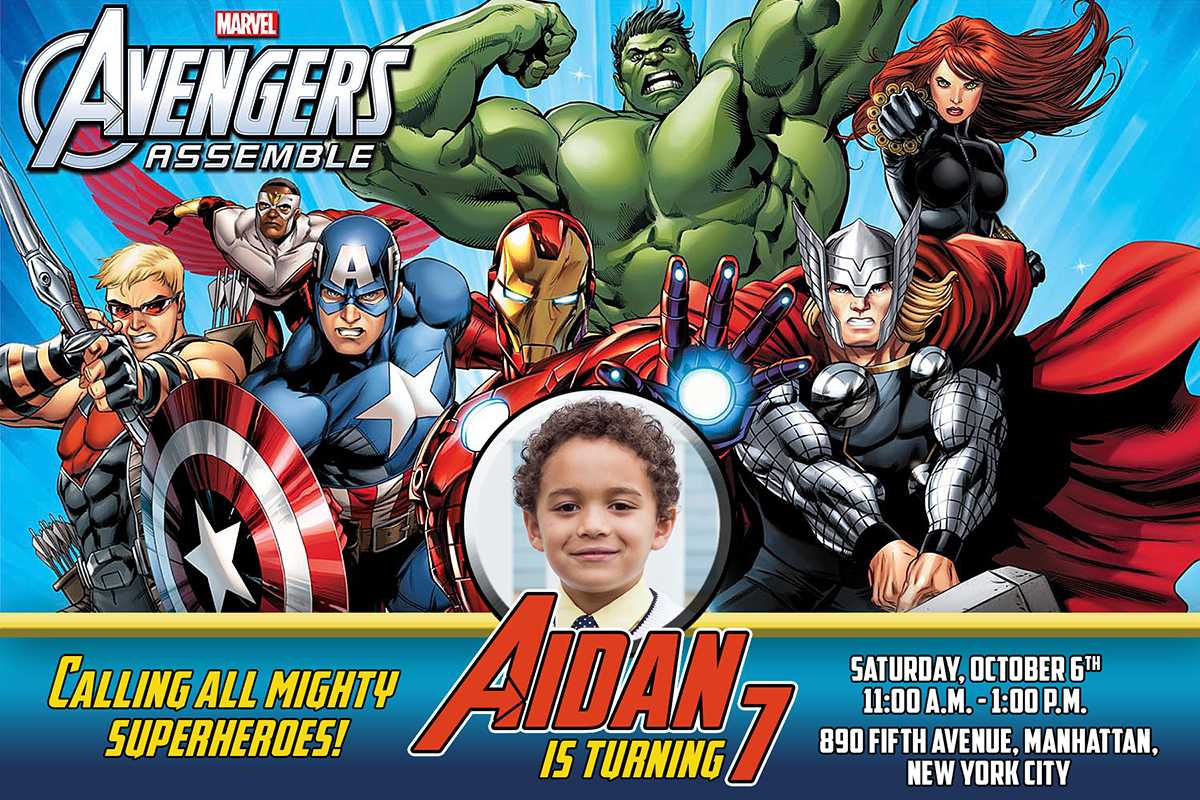 Avengers Birthday Invitation Intended For Avengers Birthday Card Template