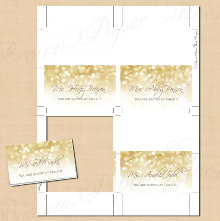 Imprintable Place Cards Template