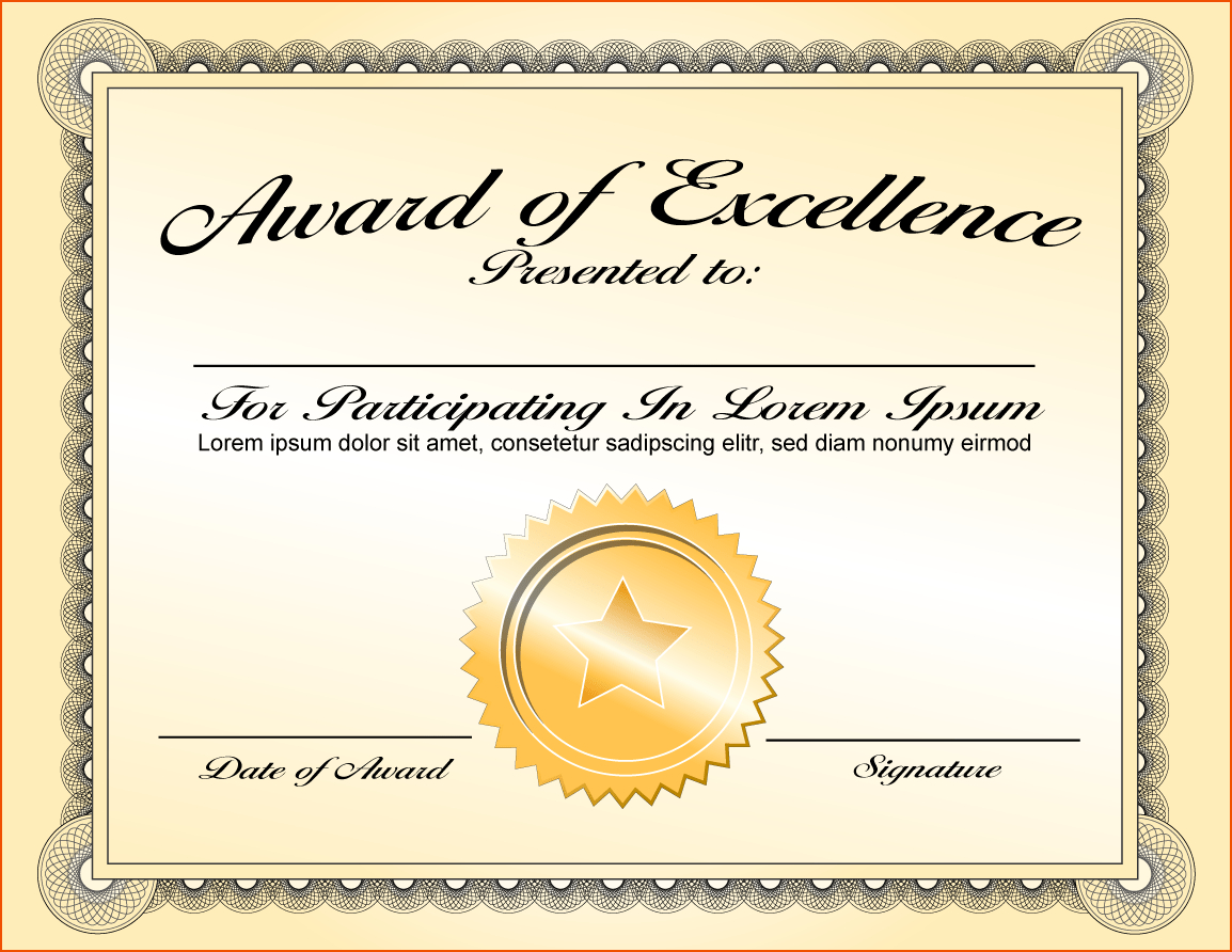 Award Certificate Template Microsoft Word | Cover Letter And Intended For Blank Award Certificate Templates Word