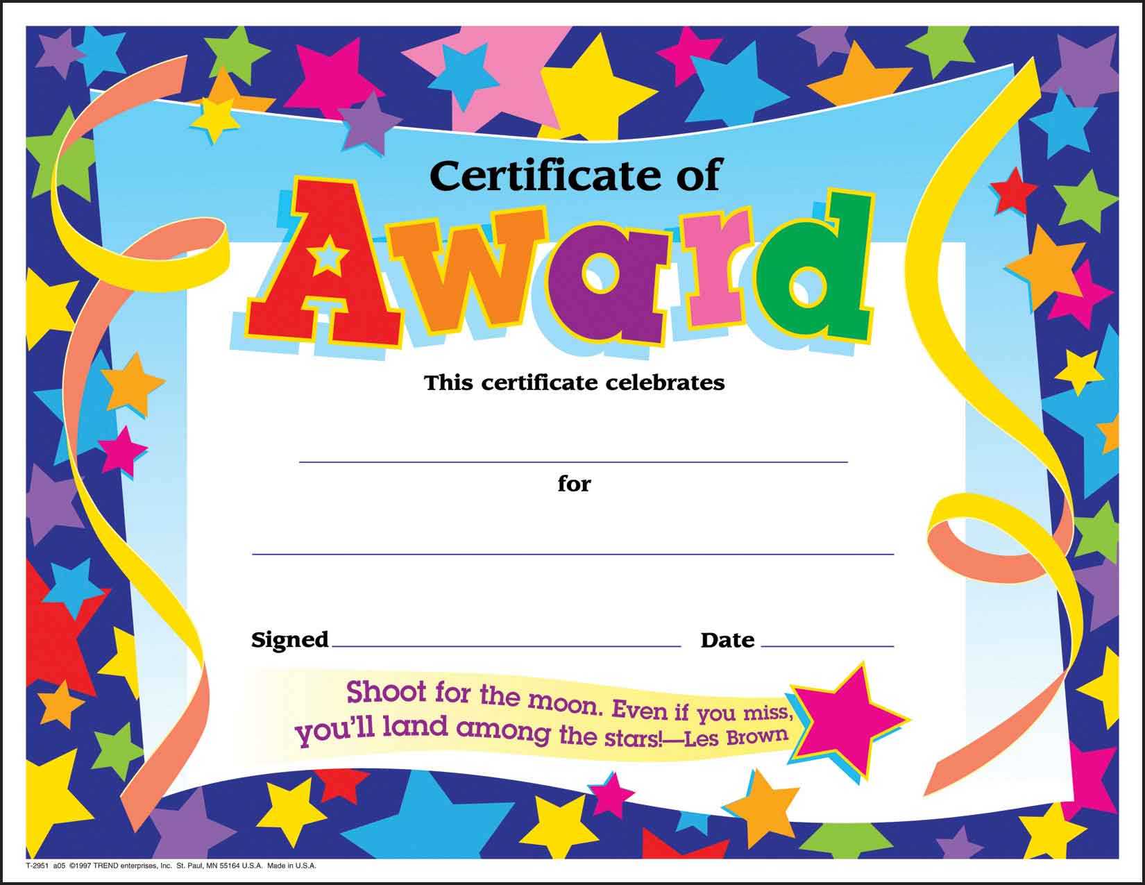 Award Certificate Templates For Kids - Calep.midnightpig.co Within Classroom Certificates Templates