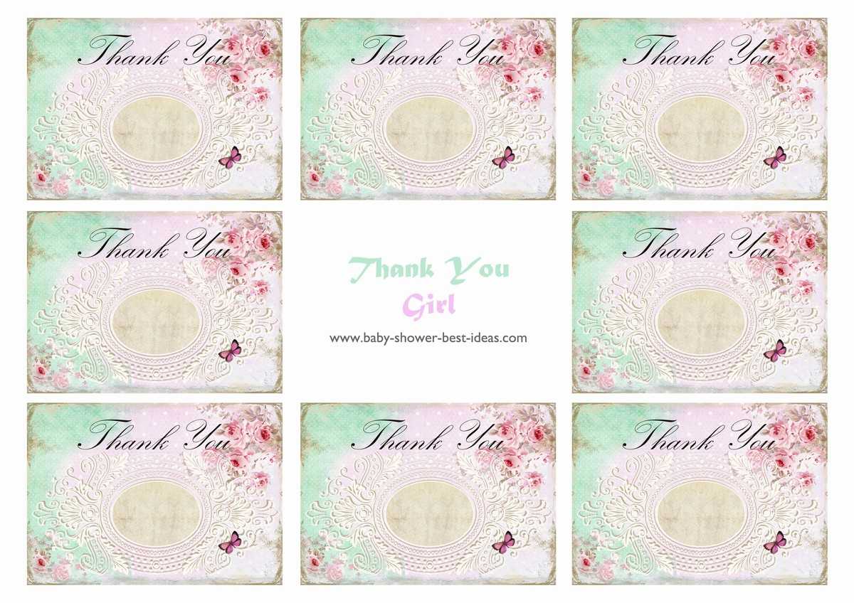 Baby Shower Thank You Cards Free Printable – Falep For Template For Baby Shower Thank You Cards