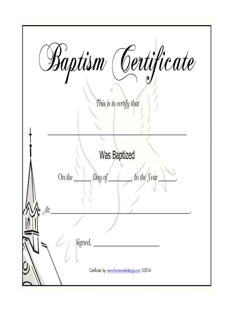 Baptism Certificates Templates – Fill Online, Printable With Regard To Baptism Certificate Template Word