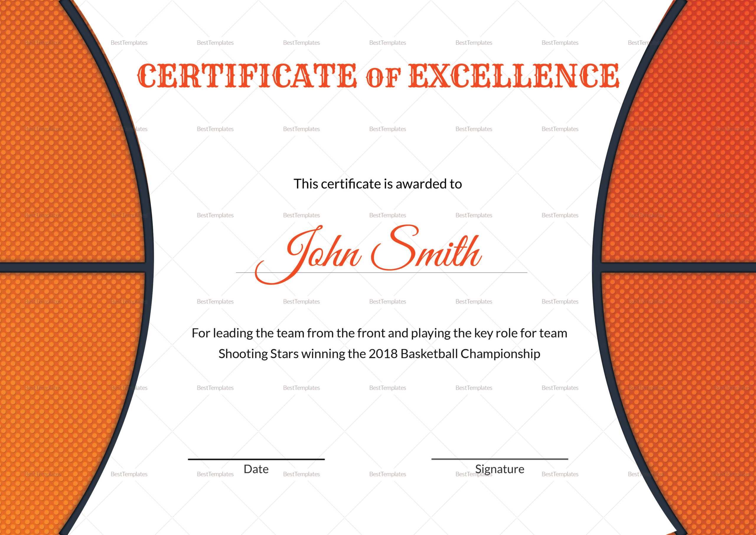 Basketball Awards Certificates – Calep.midnightpig.co In Basketball Certificate Template