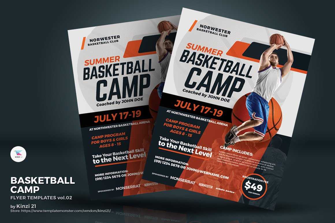 Basketball Camp Flyer Corporate Identity Template Regarding Basketball Camp Brochure Template