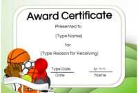 Basketball Certificates intended for Sports Award Certificate Template Word