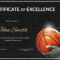 Basketball Excellence Certificate Template Throughout Basketball Certificate Template