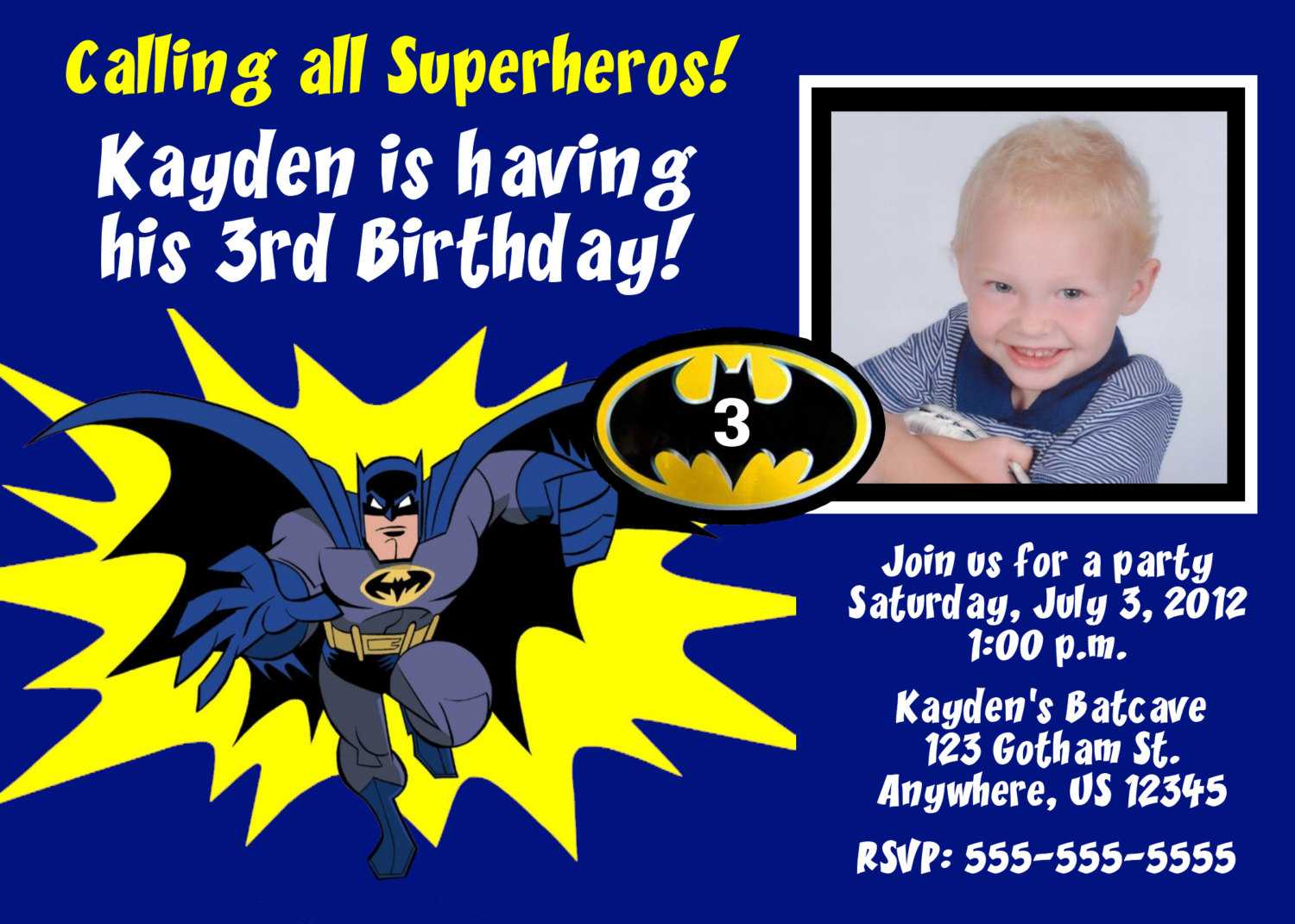 Batman Birthday Invitations Templates Ideas : Batman And With Batman Birthday Card Template