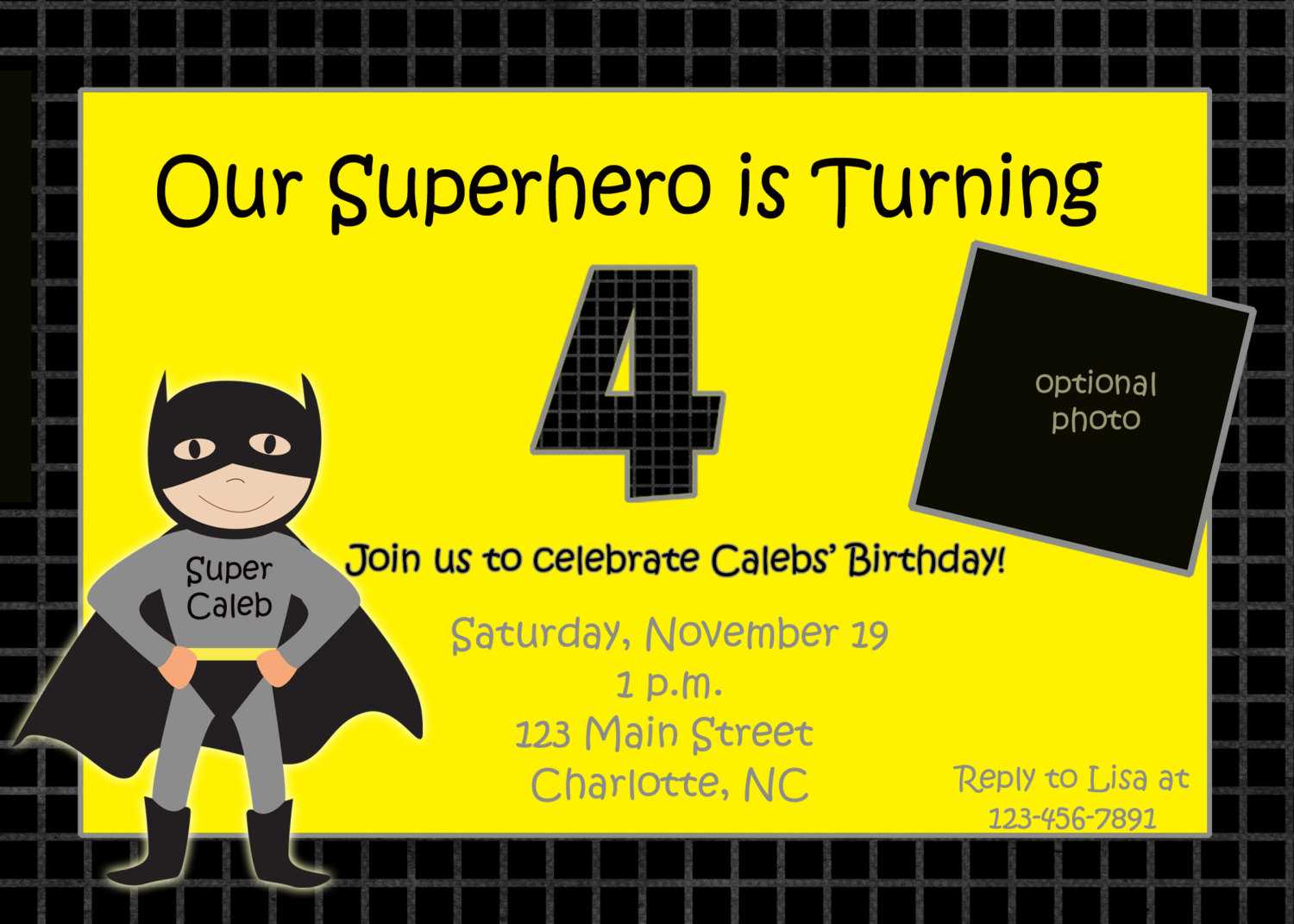 Batman Birthday Invitations Templates Ideas : Batman Regarding Superhero Birthday Card Template