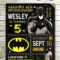 Batman Invitations Printables, Batman Invite, Batman Birthday Party, Batman  Printable, Diy Within Batman Birthday Card Template