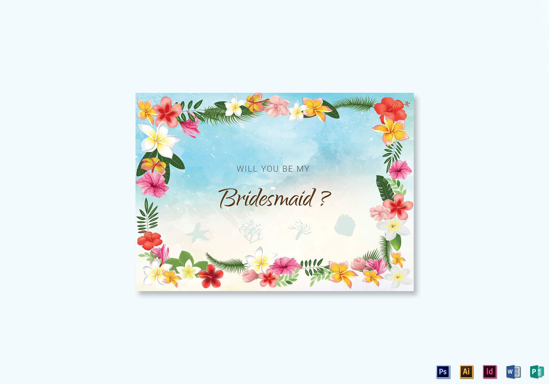 Beach Will You Be My Bridesmaid Card Template Throughout Will You Be My Bridesmaid Card Template