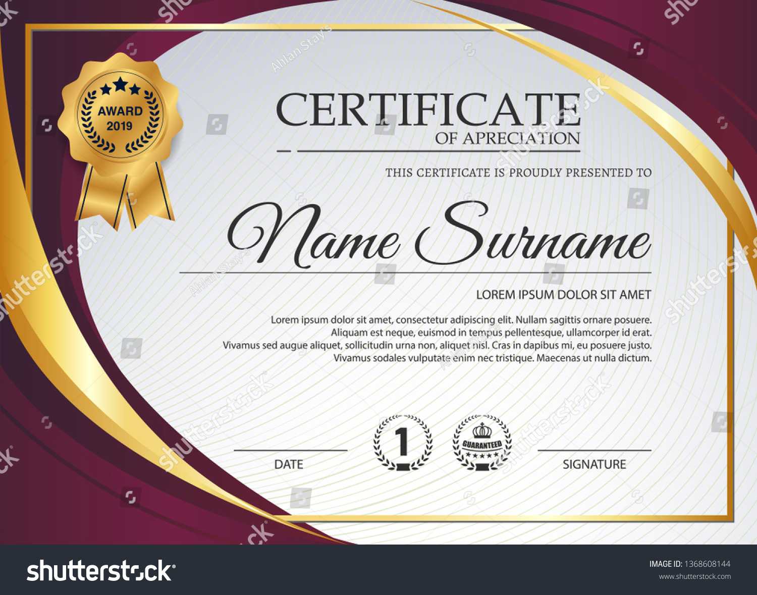 Beautiful Certificate Template Design Best Award | Abstract Pertaining To Beautiful Certificate Templates