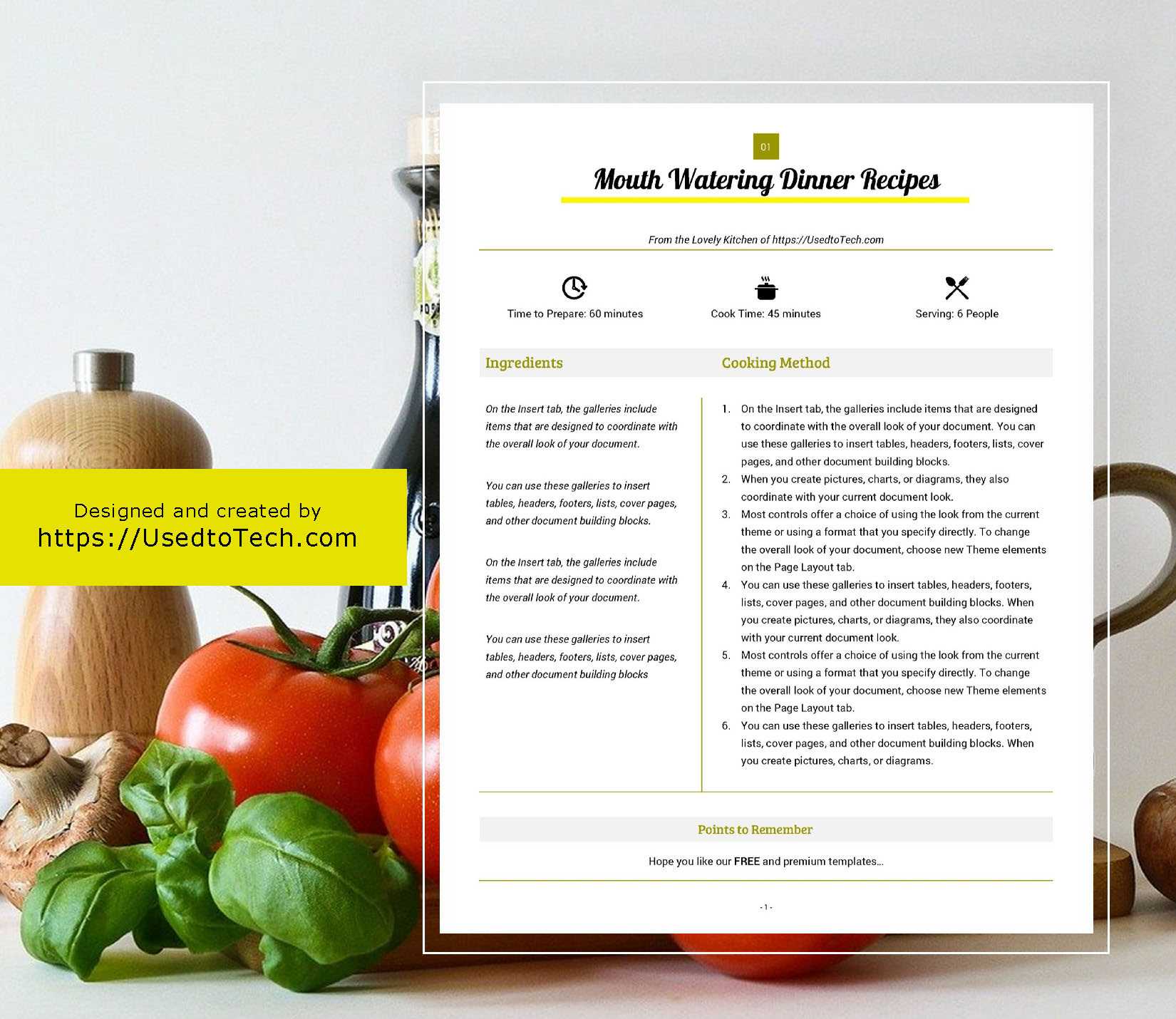 Best Looking Full Page Recipe Card In Microsoft Word – Used For Microsoft Word Recipe Card Template