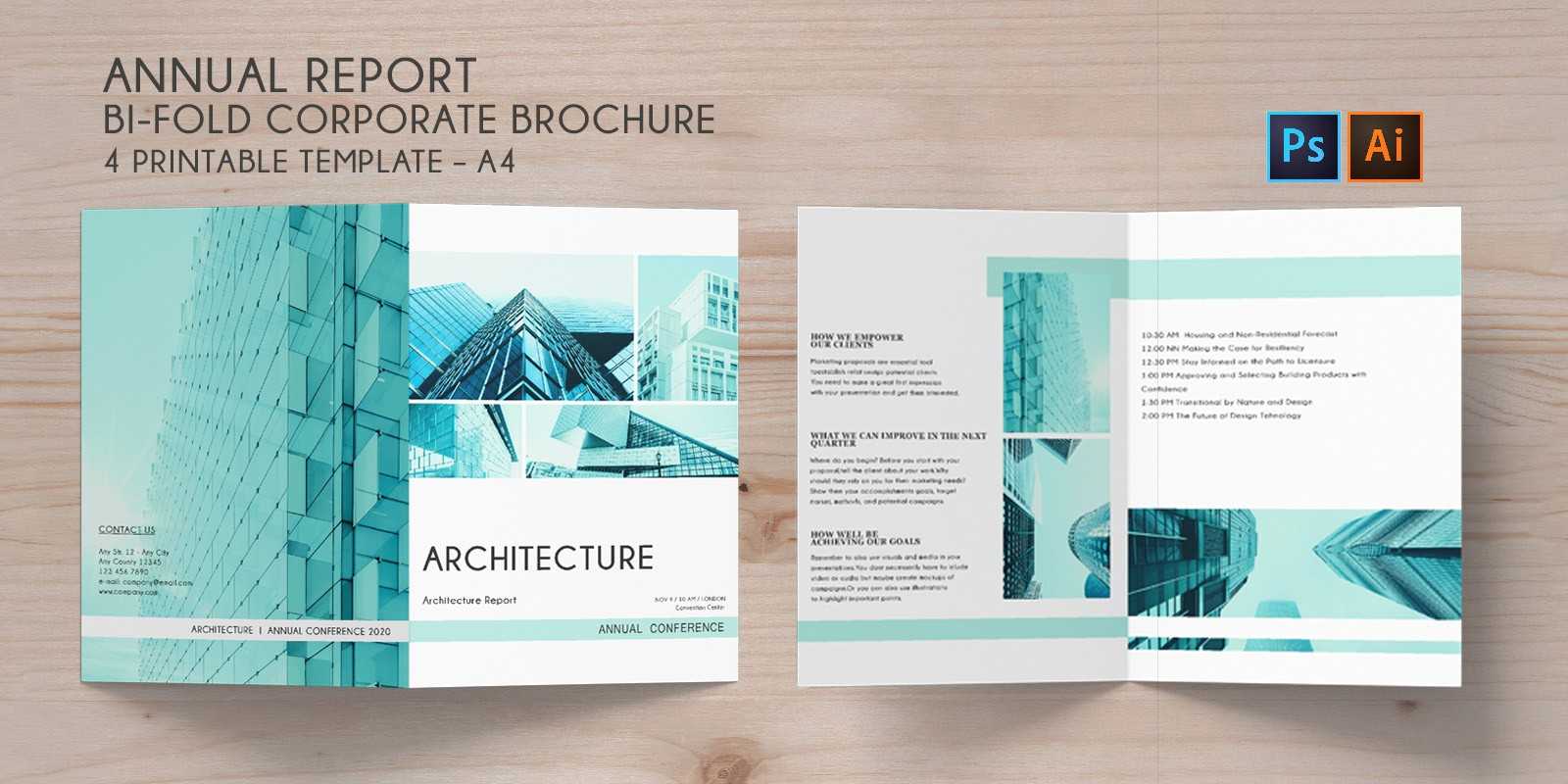 Bi Fold Brochure Annual Conference – 4 Template For 4 Fold Brochure Template