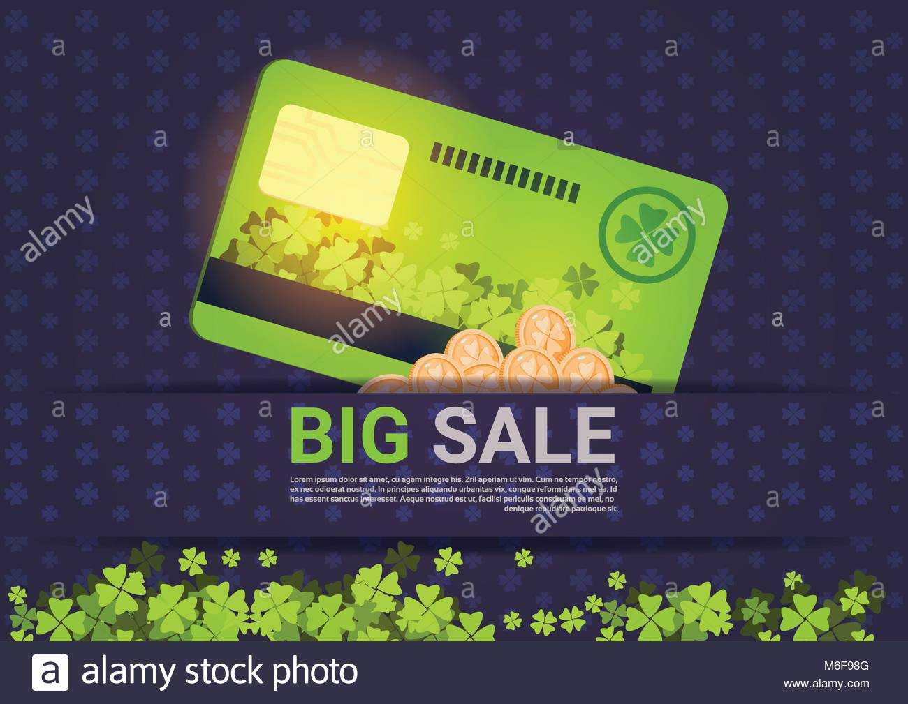 Big Sale For St. Patrick Day Holiday Poster Template Credit Within Credit Card Templates For Sale