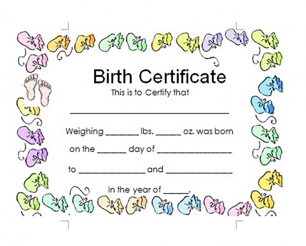 Birth Certificate Template And To Make It Awesome To Read Inside Girl Birth Certificate Template