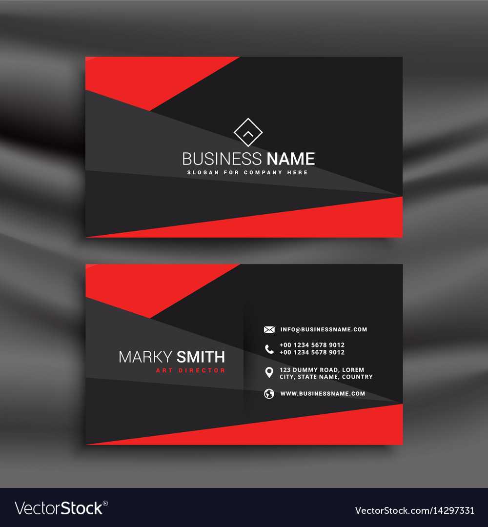 Black And Red Business Card Template With For Visiting Card Templates Download